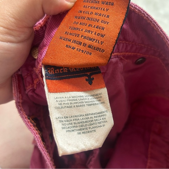 Rock Revival Red Casual Pants Relaxed Fit Cotton Capris A3 - Picture 10 of 10